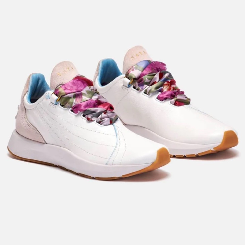 Saysh Two White Leather Sneakers Size 10